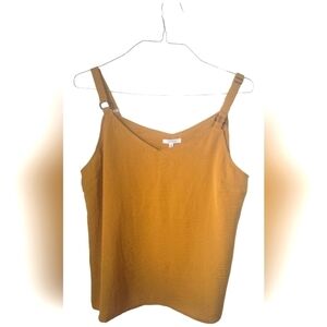 Maurices Mustard Tortoise Shell Decorative Ring Polyester Tank Top XL NWT
